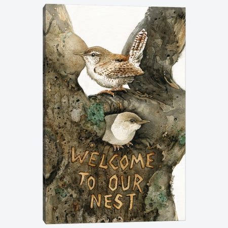 Welcome To Our Nest Canvas Print #TLZ90} by Tracy Lizotte Canvas Artwork