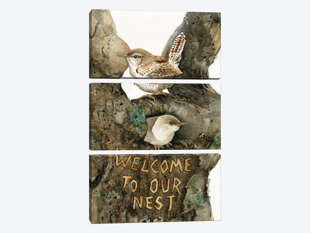 Welcome To Our Nest by Tracy Lizotte 3-piece Canvas Art Print