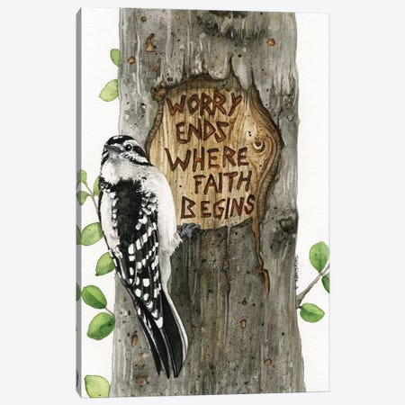 Worry Ends Where Faith Begins Canvas Print #TLZ95} by Tracy Lizotte Art Print