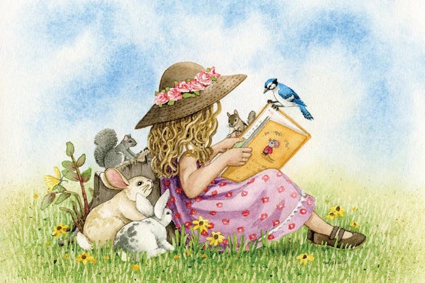 Kids Art Girls: Reading by Tracy Lizotte