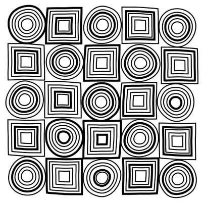 Circle Square Mixed Lines  by The Maisey Design Shop metal wall art