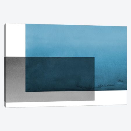 Colorblock Blue Gray Canvas Print #TMD15} by The Maisey Design Shop Canvas Artwork