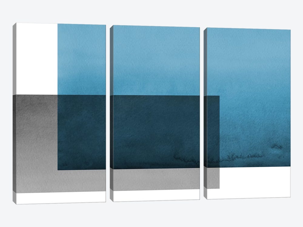 Colorblock Blue Gray by The Maisey Design Shop 3-piece Canvas Artwork