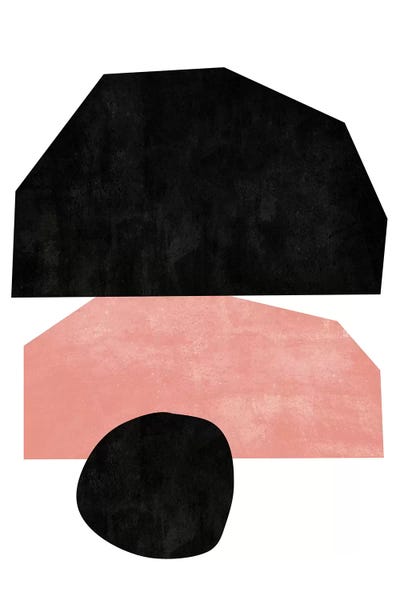 Black & Pink: Cutout Blocks I by The Maisey Design Shop