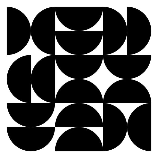 Black & White Patterns: Half Circles I by The Maisey Design Shop