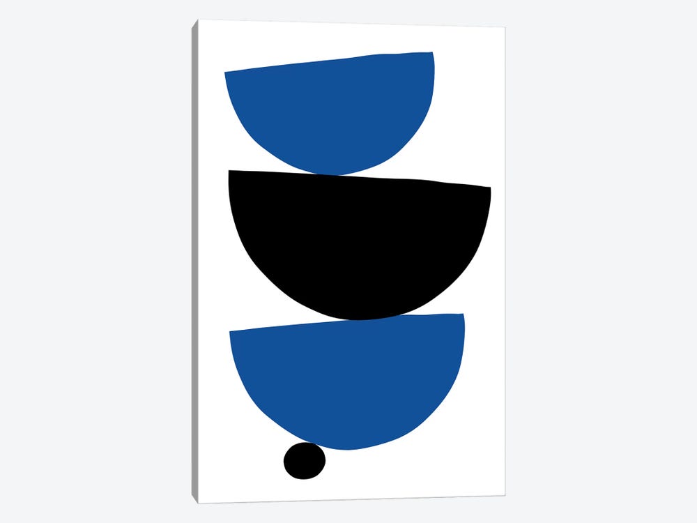 Stacked - Black & Blue by The Maisey Design Shop 1-piece Canvas Artwork