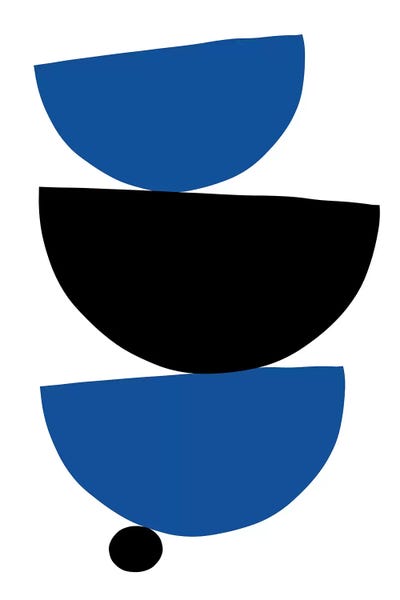 Bauhaus: Stacked - Black & Blue by The Maisey Design Shop