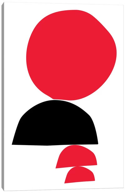 Stacked - Red & Black Canvas Art Print - The Maisey Design Shop
