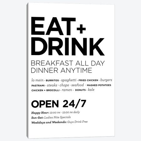 Eat + Drink Canvas Print #TMD58} by The Maisey Design Shop Art Print