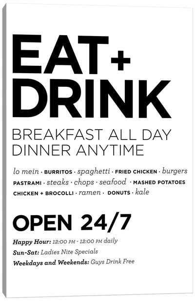 Eat + Drink Canvas Art Print - Brutalism