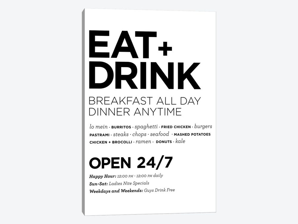 Eat + Drink by The Maisey Design Shop 1-piece Canvas Art Print