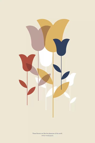 Mid-Century Flowers by The Maisey Design Shop metal wall art