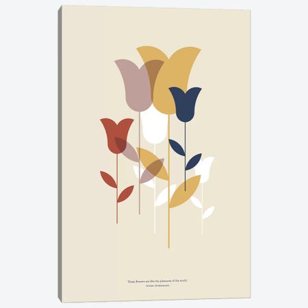 Mid-Century Flowers Canvas Print #TMD60} by The Maisey Design Shop Canvas Artwork