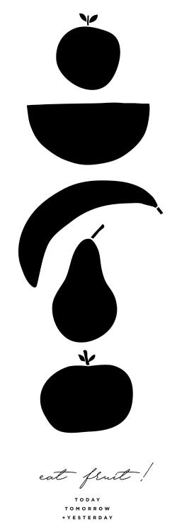 Fruit Set In Black by The Maisey Design Shop wall art