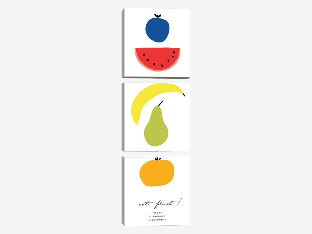 Multi-Colored Fruit Set by The Maisey Design Shop 3-piece Canvas Artwork