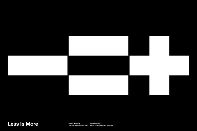 Less Equals More on Black by The Maisey Design Shop wall art