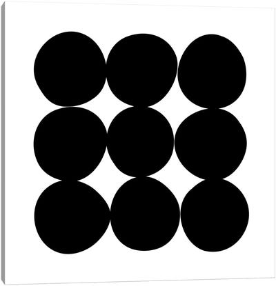 Black+White Dot Gallery Wall II Canvas Art Print - Black & White Minimalist Décor
