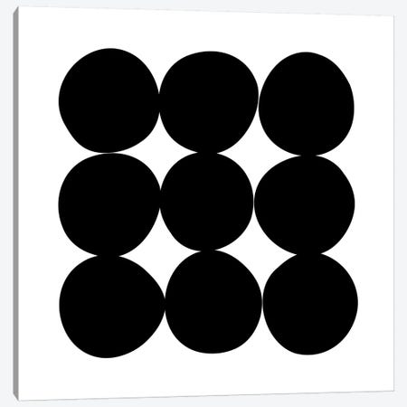 Black+White Dot Gallery Wall II Canvas Print #TMD8} by The Maisey Design Shop Canvas Art