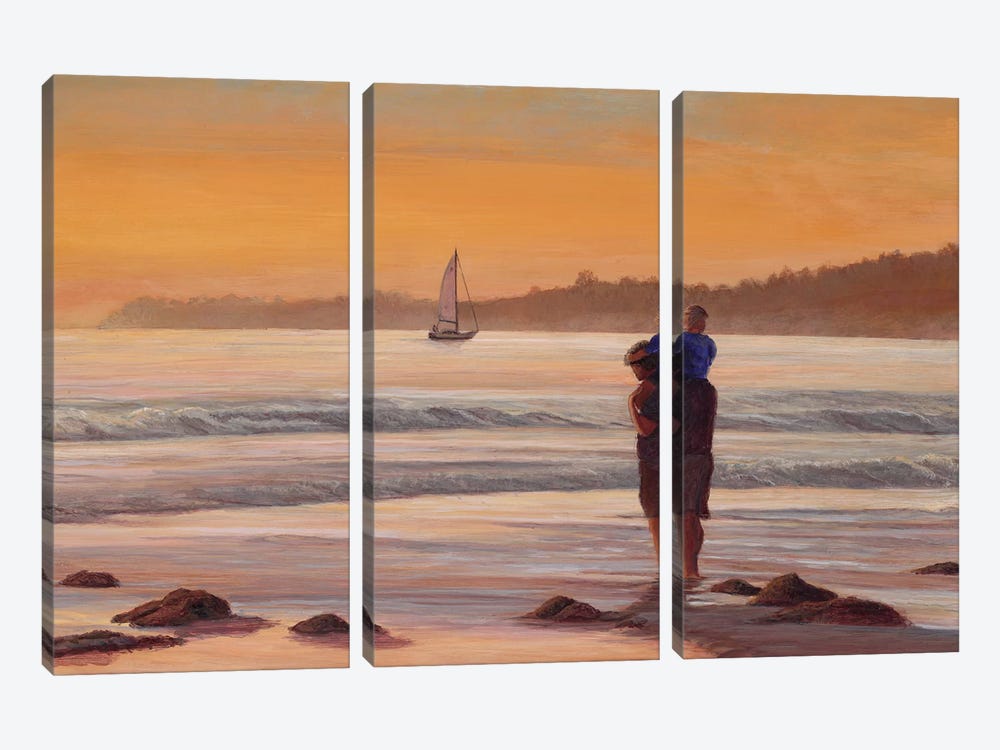Fathers Day at Sunset 3-piece Canvas Print