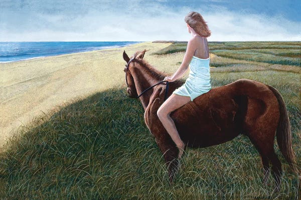 Tom Mielko: Girl on Chestnut Mare by Tom Mielko