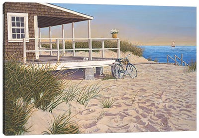 No Parking Canvas Art Print - Coastal Sand Dune Art