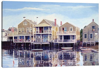 North Wharf Canvas Art Print - Coastal Village & Town Art