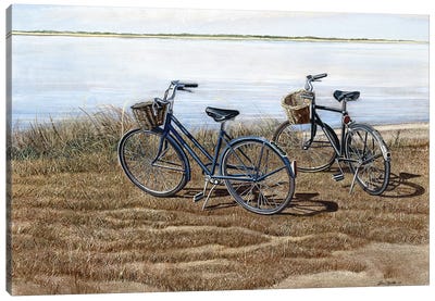 Water's Edge Canvas Art Print - Bicycle Art