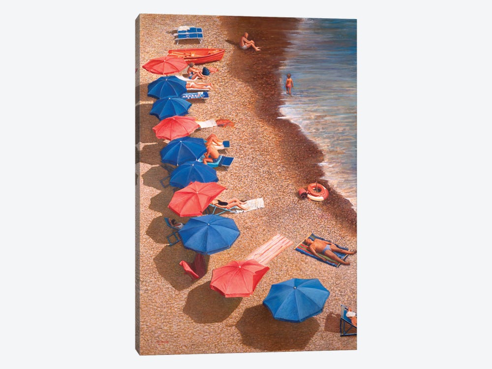 Beach Umbrellas I 1-piece Canvas Print