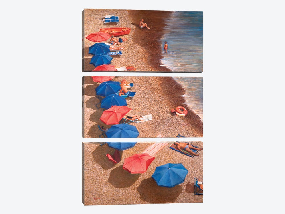 Beach Umbrellas I by Tom Mielko 3-piece Art Print