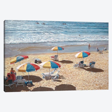 Beach Umbrellas II Canvas Print #TMI7} by Tom Mielko Canvas Art