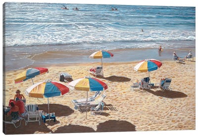 Beach Umbrellas II Canvas Art Print - Tom Mielko