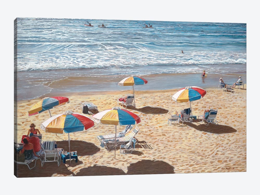 Beach Umbrellas II 1-piece Canvas Wall Art