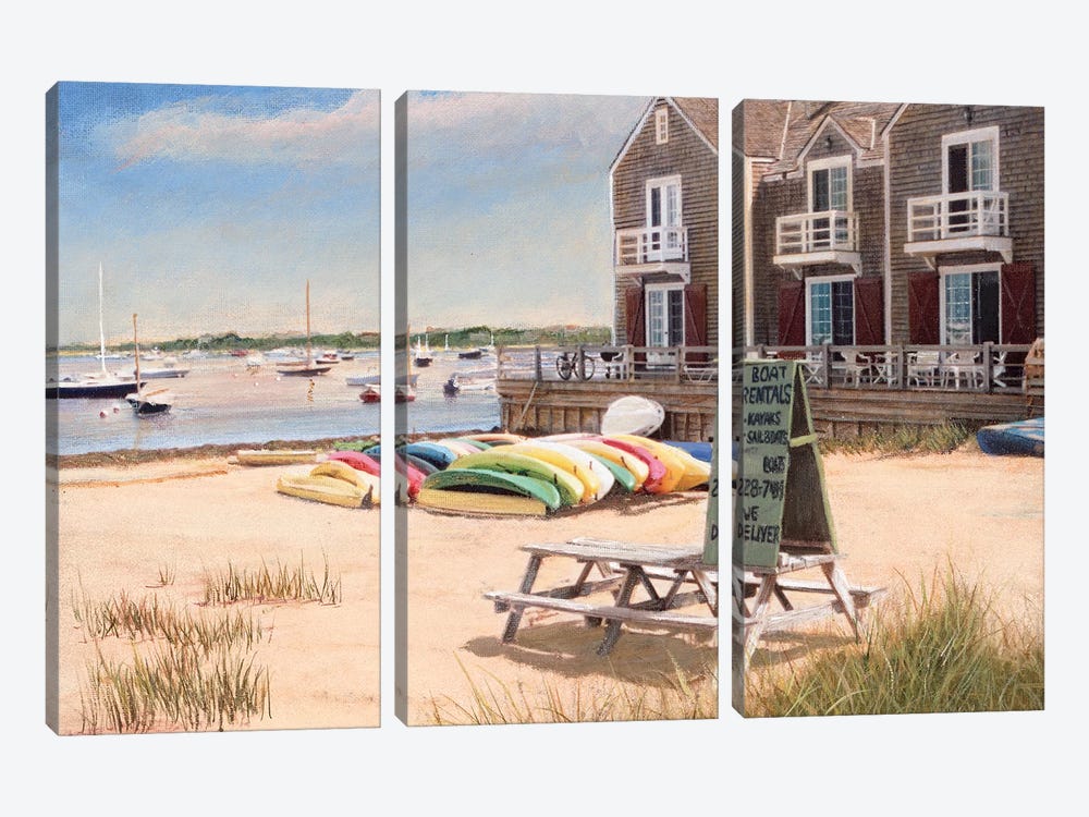 Boat Rentals by Tom Mielko 3-piece Canvas Print