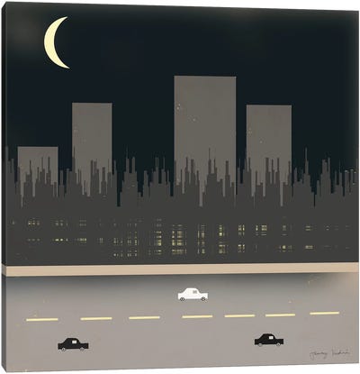 Nightime In The City I Canvas Art Print