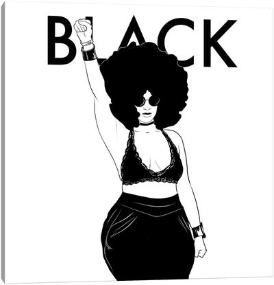 Black Canvas Art Print - Body Positivity Art