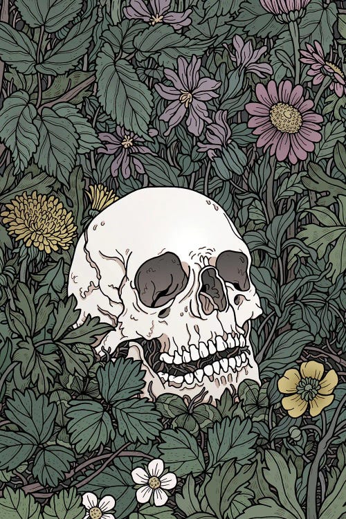 Skull And Flowers