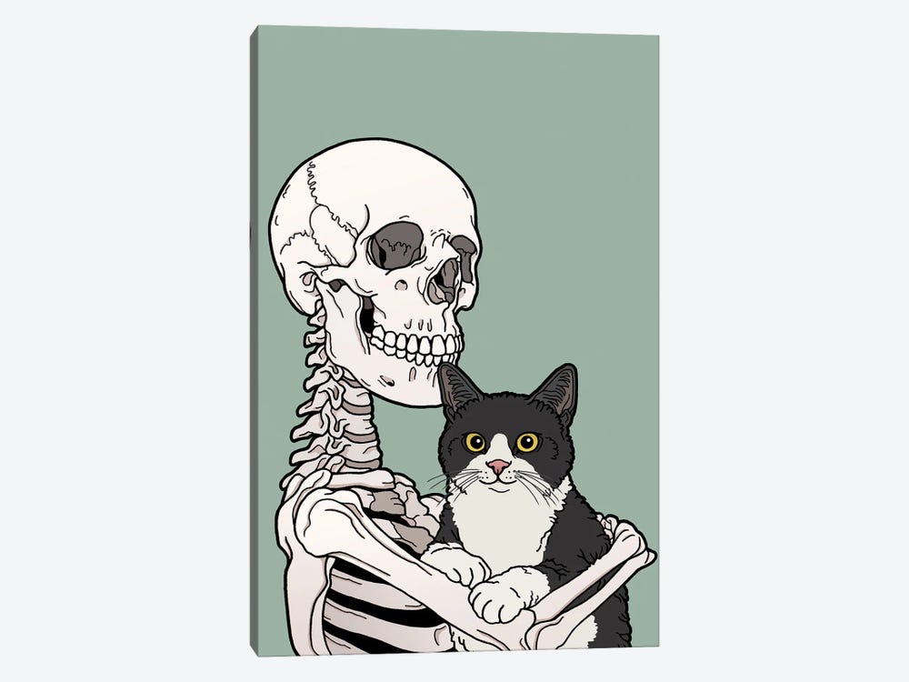 Tuxedo Cat Friend by Tiina Menzel 1-piece Canvas Artwork