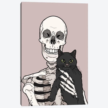 Black Cat Friend Canvas Print #TMN3} by Tiina Menzel Canvas Artwork