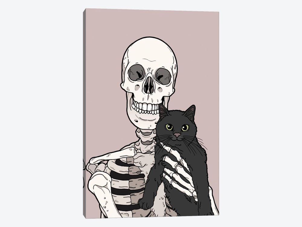 Black Cat Friend by Tiina Menzel 1-piece Canvas Print