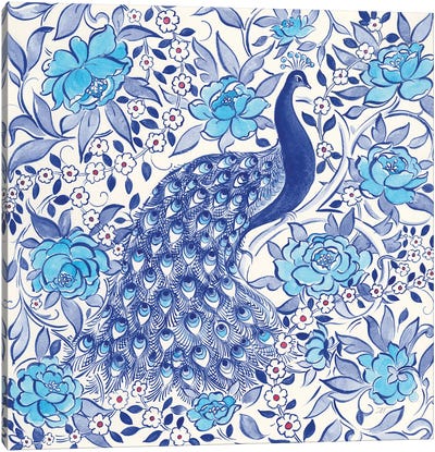 Peacock Garden III Canvas Art Print