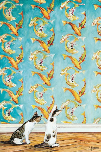 Curious Kittens Blue by Timothy Adam Matthews canvas print