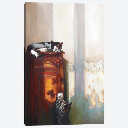Sunset Kittys Canvas Print #TMW31} by Timothy Adam Matthews Canvas Wall Art