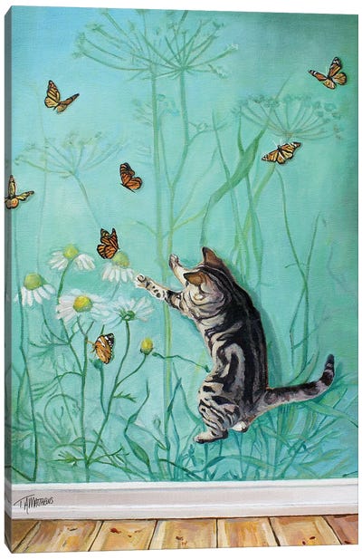 Butterfly Kitty I Canvas Art Print - Art Gifts for Her