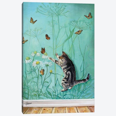 Butterfly Kitty I Canvas Print #TMW39} by Timothy Adam Matthews Canvas Wall Art