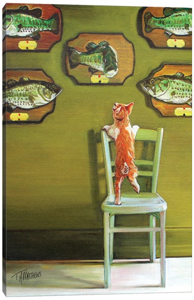 Billy Bass Kitty Canvas Art Print - Timothy Adam Matthews