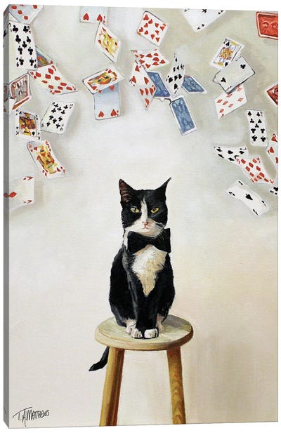 Mr. Mistofolees Canvas Art Print - Tuxedo Cat Art