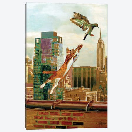 New York Kitty II Canvas Print #TMW54} by Timothy Adam Matthews Art Print