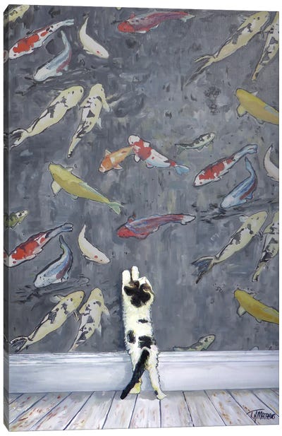 Curious Cat Canvas Art Print - A Purr-fect Day