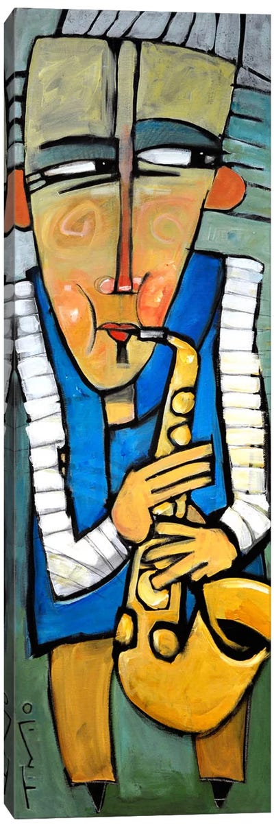 Saxophone Player Canvas Art Print - Saxophone Art