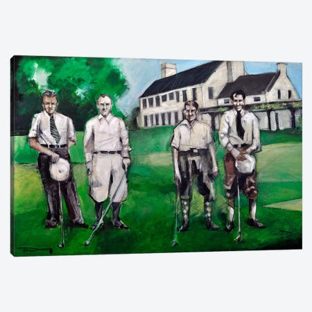 Vintage Golfers Canvas Print #TNG186} by Tim Nyberg Canvas Artwork